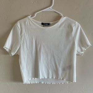 Tags on, never worn. Missguided waffle crew neck hem crop top